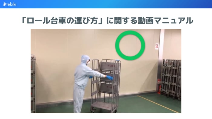 動画マニュアルを使用したロール台車動画のイメージ