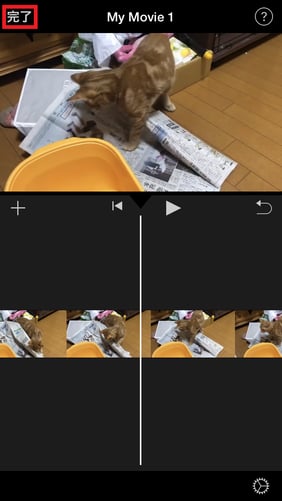 iMovieを使って、iPhoneで音声をカットした動画を保存
