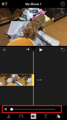 iMovieを使って、iPhoneで動画の音声をカット