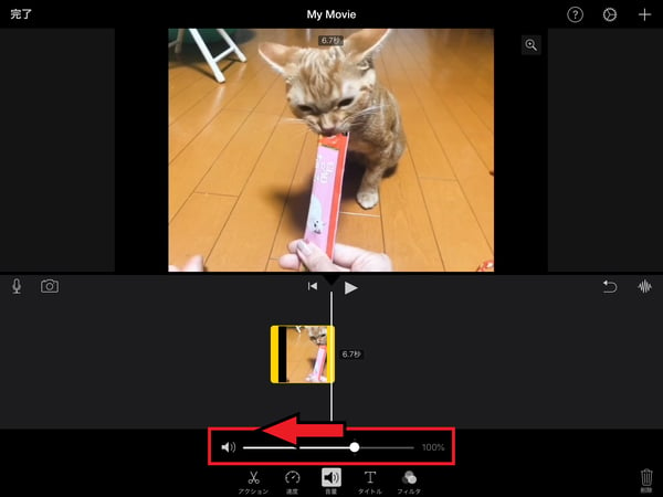 iMovieを使って、iPadで動画の音声を消す